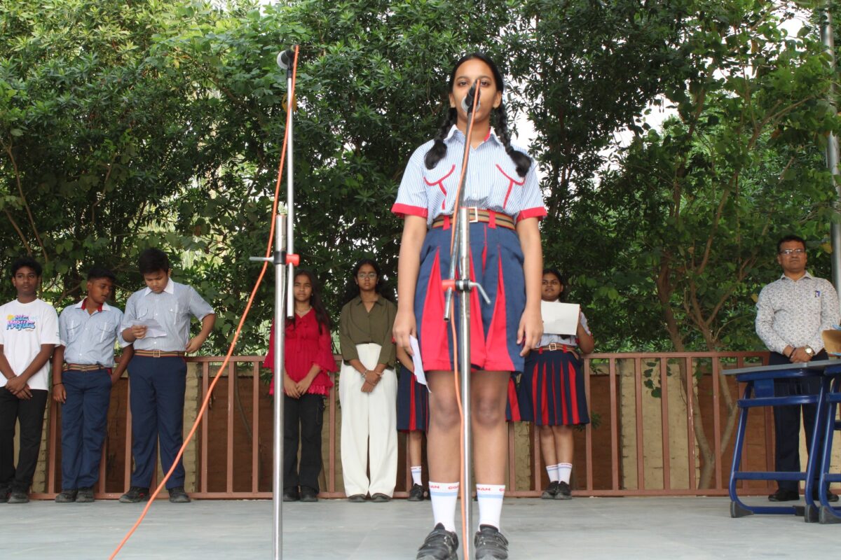 assembly was conducted by Class VIII-A at''12