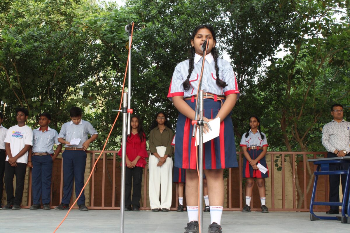 assembly was conducted by Class VIII-A at''8